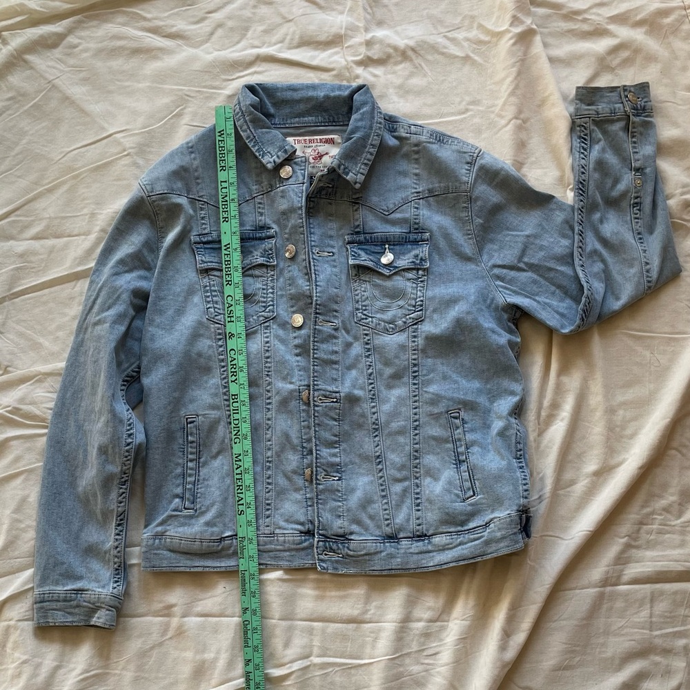 True Religion Jimmy SN Denim Jacket Size 2XL Men Light Blossom Wash